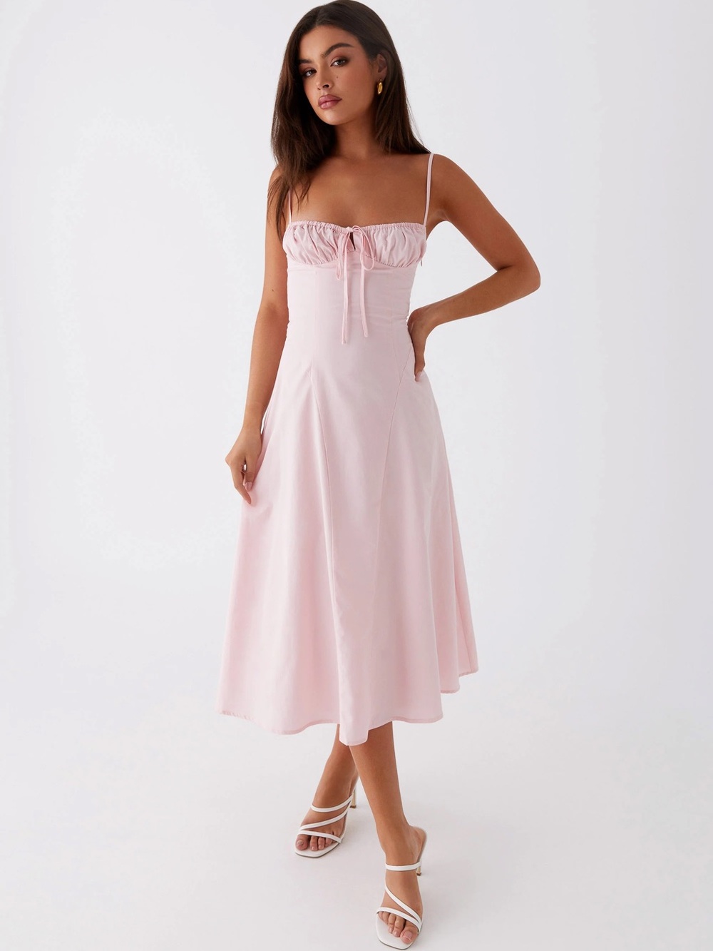 Peppermayo Pink Thoughts of You Midi Dress